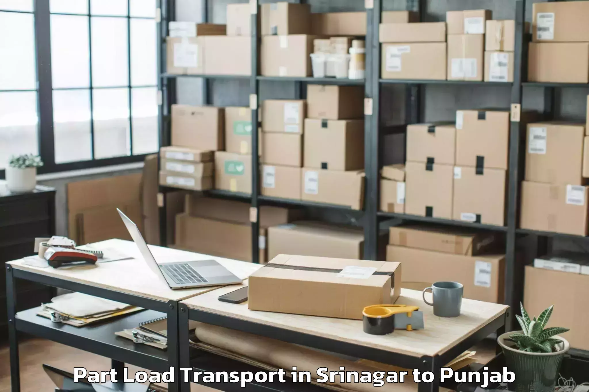 Easy Srinagar to Iit Ropar Part Load Transport Booking